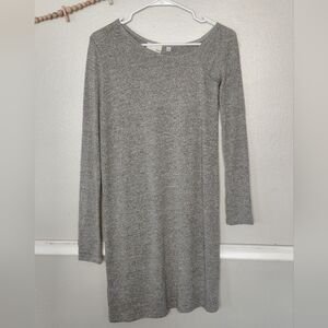 Wilfred FREE Brinkley Heather Gray Long Sleeve Off Shoulder Mini Dress